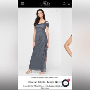 Alex brand gown, size 4 and color is called smoke